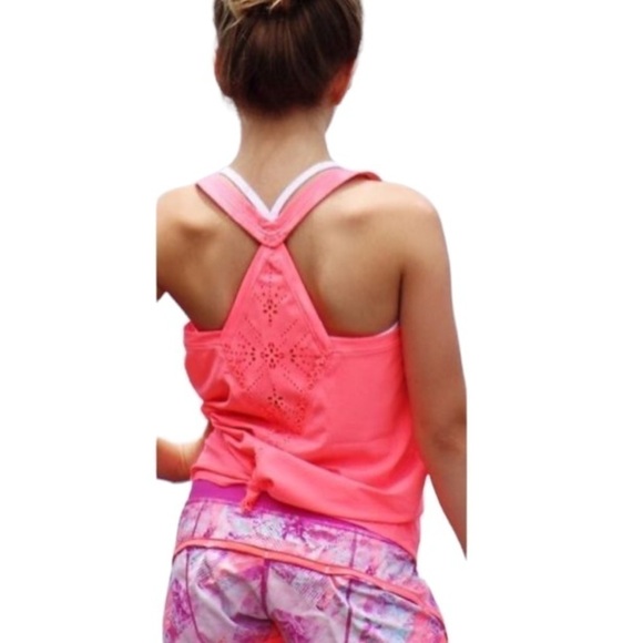 ivivva Fast Beat Laser Cut Neon Pink Tank Top, size 8 - Picture 2 of 11
